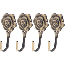 4er-Set Wandgardinenhaken, dekorative Gardinenhalter in Rosenform, Premium-Qualität