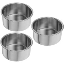 3-teiliges Mini-Kuchenbackform-Set, 10 cm Durchmesser, Edelstahl, glatte Oberfläche, leicht zu reinigen, silberfarben, rund