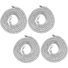 4-teilige Edelstahl-Gliederkette für Damen und Herren, Punk-Party-Outfit, Halskette, Schmuck