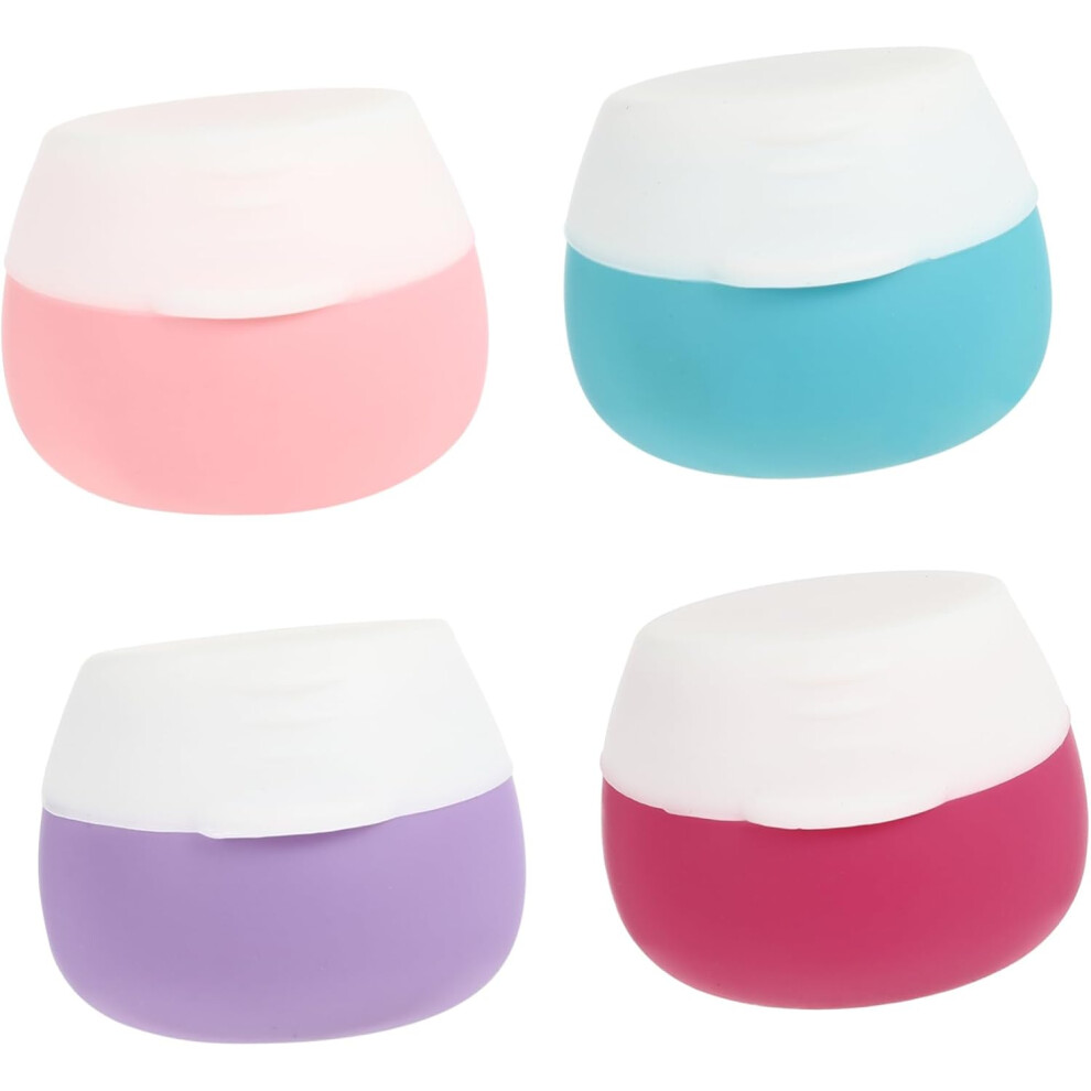 Hkhbjs 4Pcs Travel Cream Jars Portable Silica Gel Bottles For Skincare Leakproof Reusable Toiletries Containers