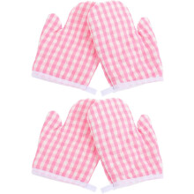 4er-Pack Ofenhandschuhe, hitzebeständige Backhandschuhe, leichte Polyesterhandschuhe, schützen die Hände vor Verbrennungen, rosa