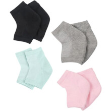 4 Paar Fersensocken mit Gelpolsterung für ein feuchtigkeitsspendendes Tragegefühl, offene Zehenpartie
