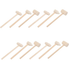 12 mini martelli in legno lucidati per rompere i granchi, utensile da cucina sicuro per uso domestico e al ristorante