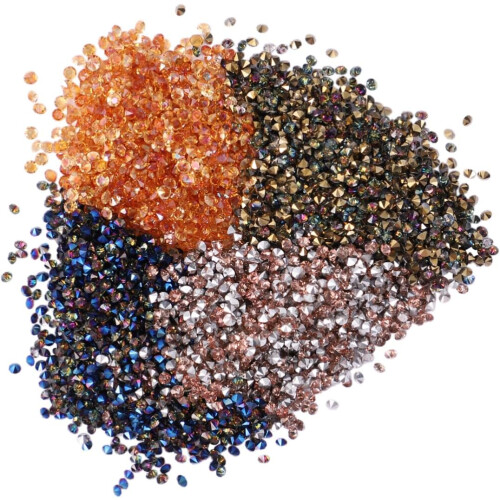 Lot de 4 strass en zirconium pour manucure et décoration multi-usages