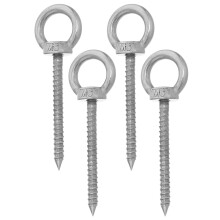Lot de 4 crochets à œillet robustes en acier inoxydable pour suspension de hamac au plafond en bois, usage intérieur et extérieur