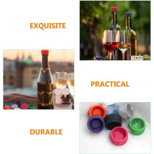 Juego de 16 tapones de silicona reutilizables para botellas de vino con cierre hermético y diseño a prueba de fugas.