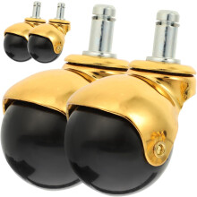 4 Stück Lenkrollen für Möbelbeine, 2 Zoll, PP, 18 Karat Gold, Universalrollen, geräuscharm, verschleißfest
