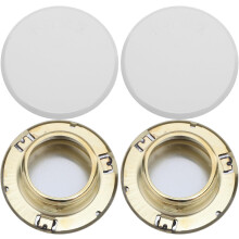 4 plaques de protection métalliques pour sprinklers, montage encastré au plafond, avec buse filetée.