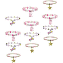4er-Set elastische Perlenarmbänder für kleine Mädchen, Kunststoffarmbänder für Jungen und Mädchen, Freundschaftsarmbänder