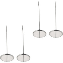 4-teiliges Set Kochlöffel aus Edelstahl mit langem Griff und spritzgeschützten, flachen Bratlöffeln