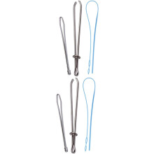 Kordeleinfädler- und Fadenführungsset für Nähprojekte, 2 Metallteile, 1 blaues Kunststoffteil