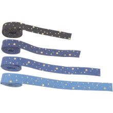 Rollen breites, goldsternbesticktes Jeansband für Bastelarbeiten, Nähen, Verpacken und kreative Dekorationen