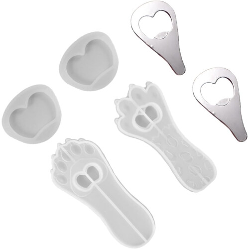 Moule ouvre-bouteille en silicone et fer en forme de chat, facile à utiliser