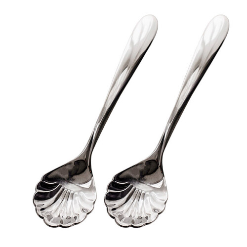 2Pcs Practical Stainless Steel Shell Scoops For Professional