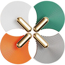 4 Stück fächerförmige Klebehaken, multifunktionale Haken aus ABS-Material, minimalistisches modernes Design, platzsparend und sicher
