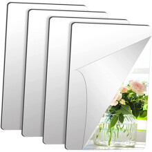 4 Acryl-Spiegel-Wandaufkleber, selbstklebend, für Wände, Badezimmer, Heimdekoration