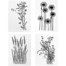 4 stk. plantestempler DIY-stempelsett for scrapbooking og håndlaget kortdekorasjon