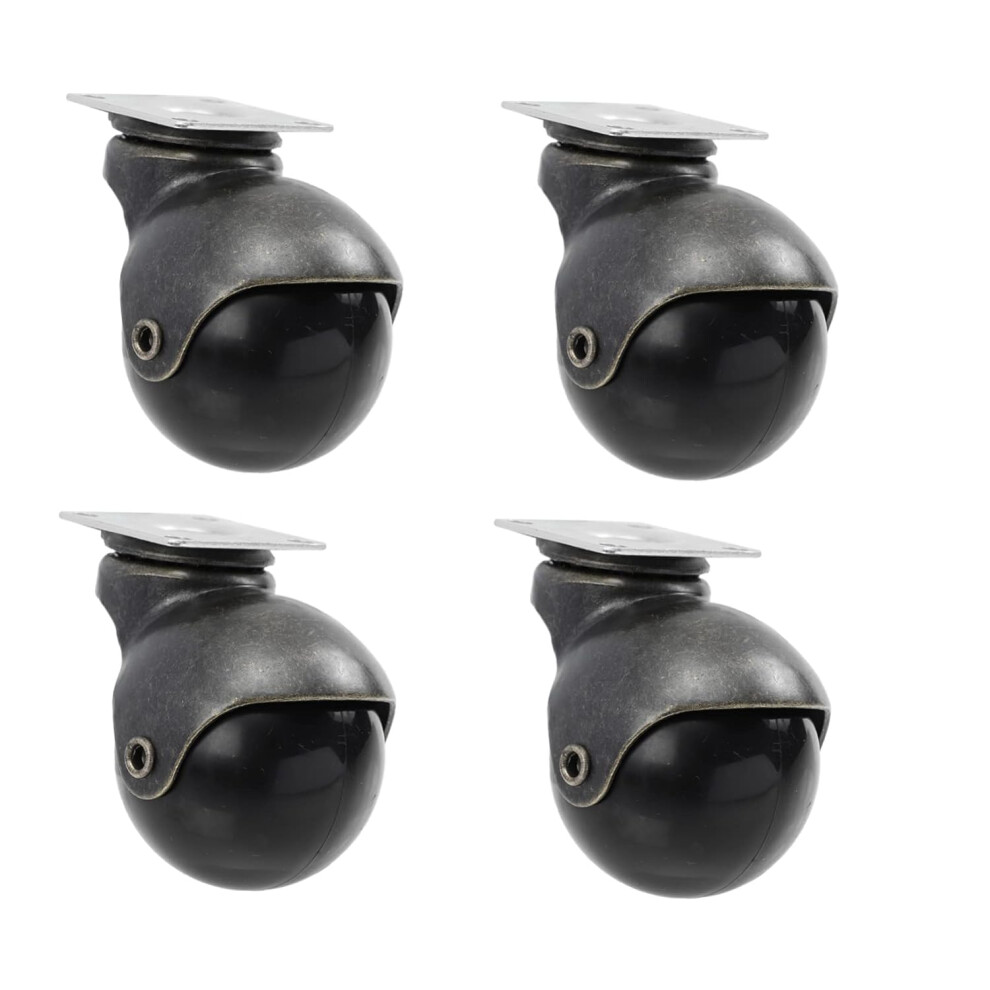 4Pcs 2-Inch Vintage Swivel Plate Casters Ball Caster Wheels With Flat Base For Furniture 5455468168871