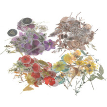Set mit Trockenblumen-Aufklebern für Scrapbooking, DIY-Bastelarbeiten, wunderschöne dekorative Aufkleber mit Muster