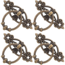 Antike Ringgriffe für Schränke, 4 Stück, Vintage-Schubladengriffe mit komfortablem Griff für Kommoden, Kleiderschränke und Küchentüren