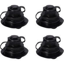 4 Stück schwarze PVC-Boston-Ventil-Luftpumpenschlauchadapter für Schlauchboote, Kajaks, Kanus, Flöße und Pool-Beiboote