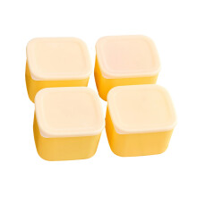 4 stuks effectieve voedselopbergdozen met strakke-Geel 1000