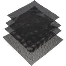 4 wiederverwendbare Airfryer-Backmatten aus antihaftbeschichtetem Silikon und Fiberglas, schwarz, verhindern das Anhaften von Backwaren.