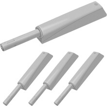 Schranktür-Rückpraller, 4 Stück, grau, Druckverschluss zum Öffnen für Gartenschränke und Vorratsschränke