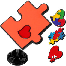 Regnbågspusselbrosch Autismmedvetenhet Söta Nålar Metall Emalj Färgglad Design Kavajslag Hatt