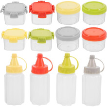 12-teiliges Set aus Mini-Quetschflaschen und Gewürzbehältern, Flaschen für Küchensaucen und Salatdressings