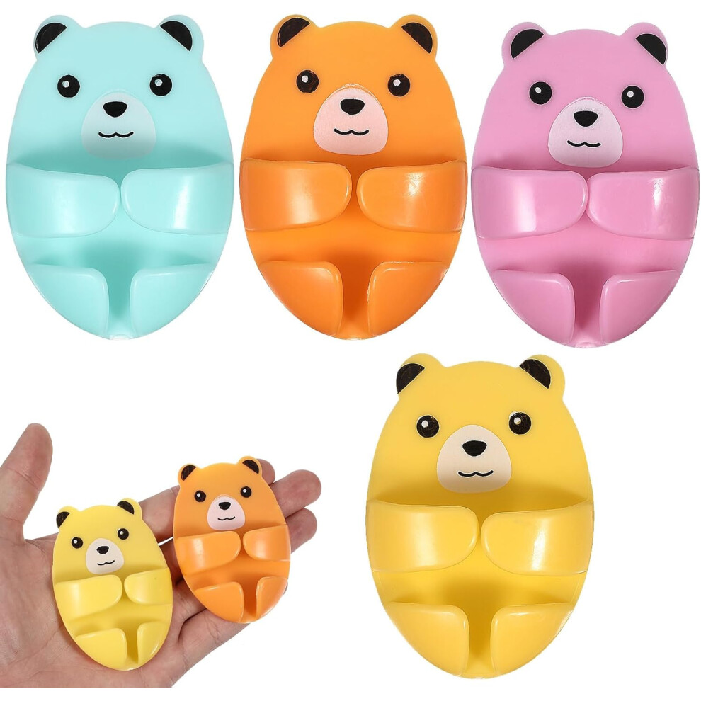 4Pcs Cartoon Plastic Wall Hook Plug Storage Holders Adhesive Power Plug Holder Easy To Install 5455468322013