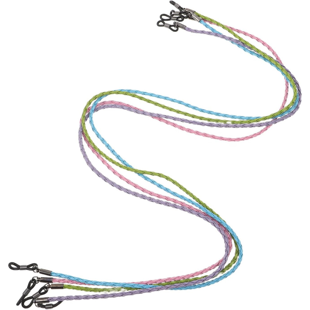 Hkhbjs 4Pcs Outdoor Glasses Strap Braided Pu Leather Eyewear Retainer