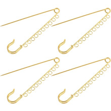 4 st silver säkerhetsbroscher med ringar 9 cm metallbrosch DIY-tillbehör med 10 hål handgjorda