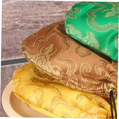 18pcs Silk Drawstring Pouches Jewelry Packaging Bags Bracelets Storage Pouch Assorted Patterns 2