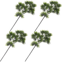 4 künstliche Kiefernzweige zur Weihnachtsdekoration, aus grünem Kunststoff und Eisen