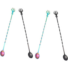 4-teiliges Set Cocktailrührstäbchen aus Edelstahl, Bar-Rührlöffel, Haushaltsrührstäbchen