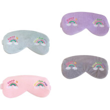 4 fasce per capelli da ragazza, maschere per dormire, bende per occhi per ragazzi e ragazze, ricami arcobaleno