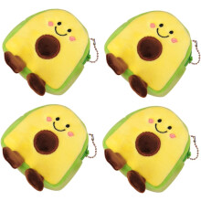 Lot de 4 porte-monnaie en forme d'avocat, en peluche, pour fillette. Joli porte-monnaie pour petite fille.