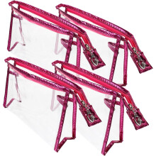 4er-Set transparente Kosmetiktaschen mit Reißverschluss
