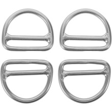 4 Stück Edelstahl-Tauchgürtelschnallen mit D-Ring 6x45mm Gewichtsgürtelclips