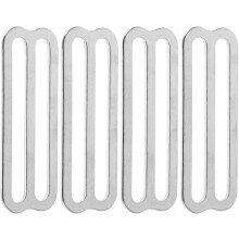 4 Stück Edelstahl-Tauchgürtelschnallenclips 1,5 x 50 mm, gebogene Kante, Tauchgürtelhalterungen, Tauchzubehör