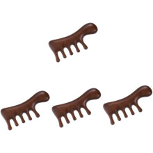 4er-Pack Sandelholz-Haarkämme mit breiten Zinken, Massagekämme, tragbar, aus Holz für Kopfhautpflege und Haarstyling