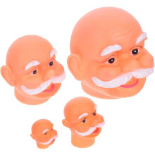4pcs Santa Claus Headgear Craft DIY Vinyl Santa Claus Head for Ornament Making Kit