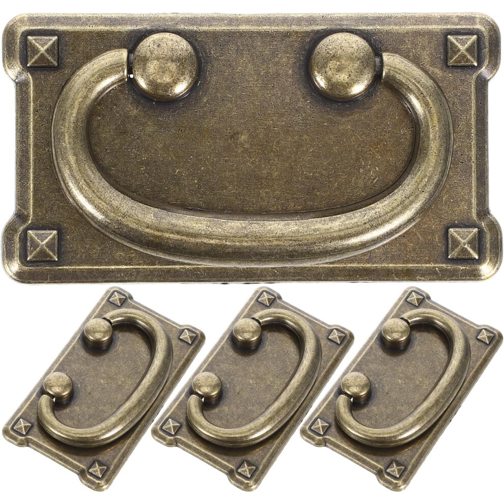 4Pcs Vintage Zinc Alloy Cabinet Knobs Square Pulls For Drawer And Wardrobe 5455468328534