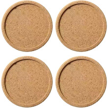 4 Stück hitzebeständige Untersetzer aus Naturkork, konkav rund, 100 x 10 mm