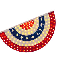 Kleurrijke LED-verlichte Amerikaanse patriotten-fanvlag voor-1