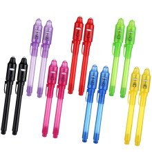 Bolígrafo de tinta invisible reutilizable, marcador mágico para mensajes secretos, juego de 14 piezas con luz UV, tinta segura y lavable, regalos