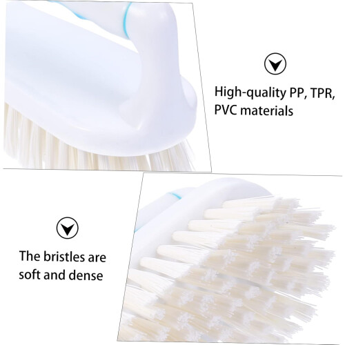 2pcs Iron-Style Laundry Brush Pilling Remover Long Handled Scrubbing Brush 2