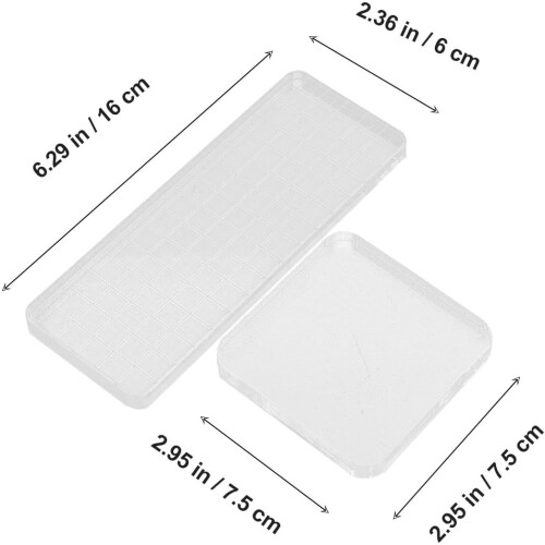 Conjunto de alça de selo acrílico de 2pcs com blocos de vedação 616cm 7.57.5cm 1