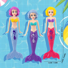 (D) 3 giocattoli da piscina a forma di sirena per bambini - Materiale ABS, colori misti, bambole galleggianti per il nuoto estivo e